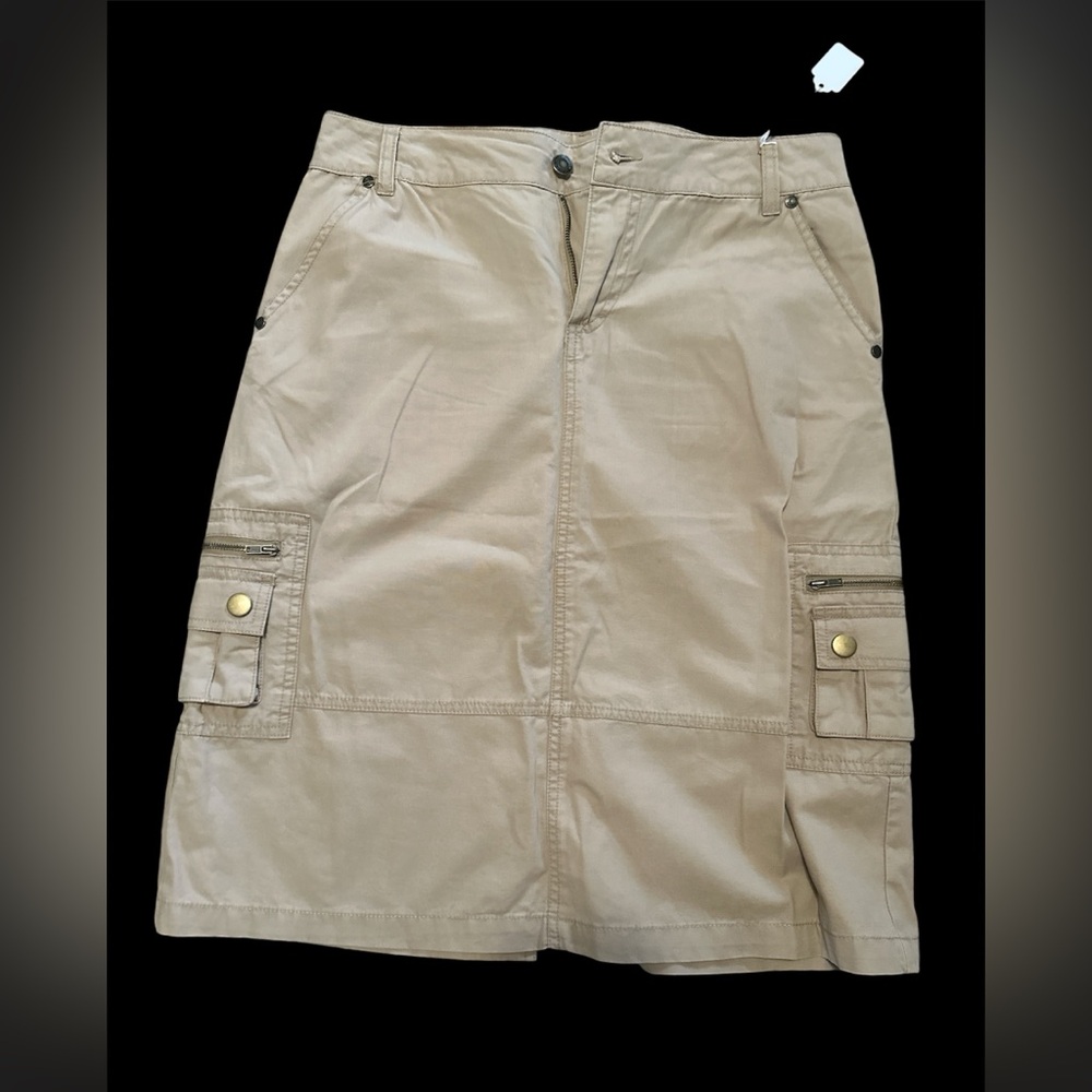 Faded Glory- Size 6 Utility Cargo Pocket Khaki Skirt